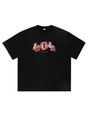 Number Plaid Printed Loose-fit T-shirts