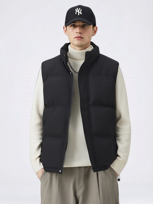 Gilet sans manches oversize à col montant