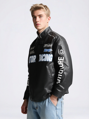 Veste coupe-vent aviateur en similicuir