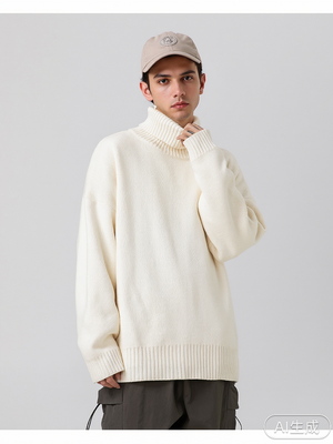 Liber AW Men's 6 Solid Color Turtleneck Sweaters
