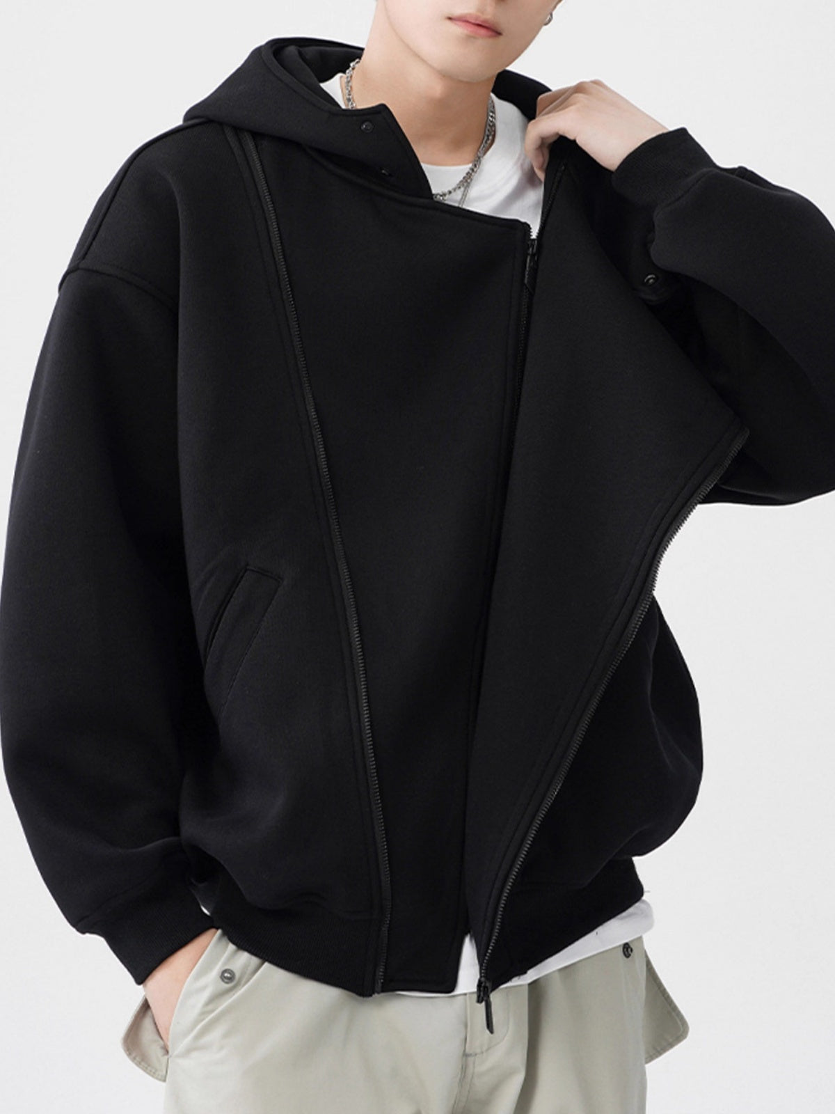 Double Zipper Hoodies Jackets