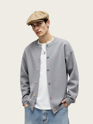 Turquoise Buttons Loose New Chinese Style Cardigans