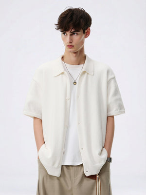 Texture Solid Color Simple Shirts