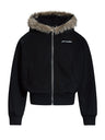 Fur Collar Hooded Zipper Sweatshirt