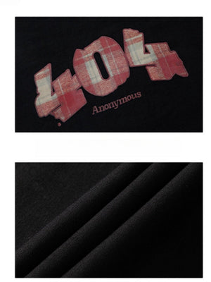 Number Plaid Printed Loose-fit T-shirts