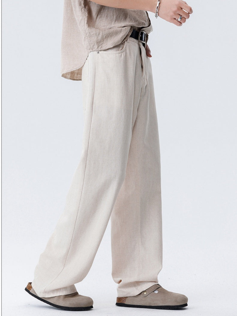 Leinen-Drapier-Anzughose