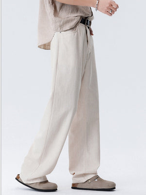 Leinen-Drapier-Anzughose