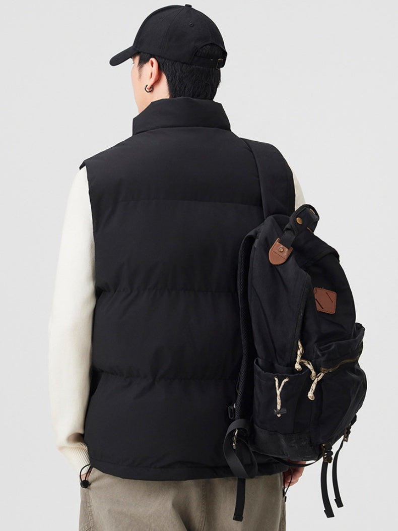 Gilet sans manches oversize à col montant