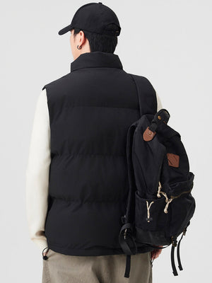 Gilet sans manches oversize à col montant