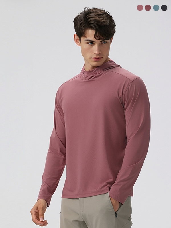 Outdoor Lightweight Breathable Quick-drying Sports Hooded Long-sleeved T-shirt