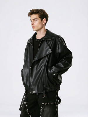 Veste de moto vintage en similicuir