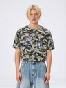 Retro Figure Printed Camouflage Cropped T-shirts