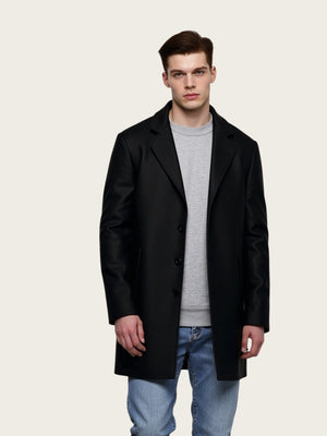 Long Suit Collar Wool Coat Cotton