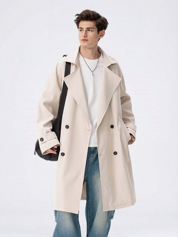 Retro-Trenchcoat, der über das Knie reicht