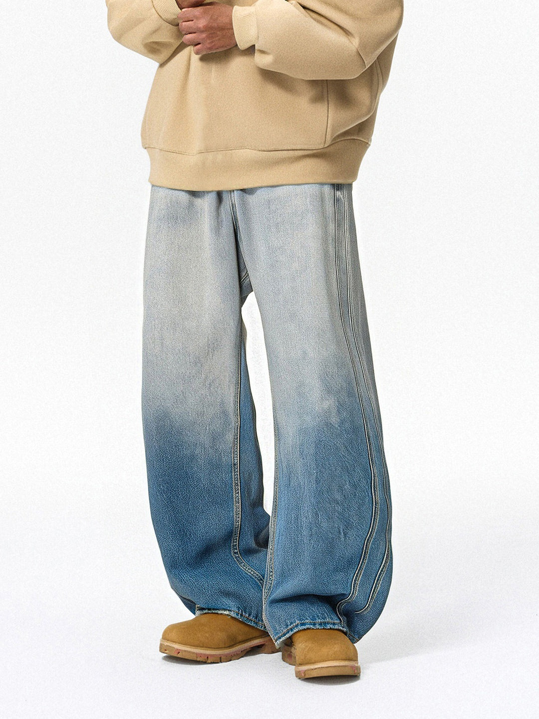 Gradient Grind Old Wide-leg Leisure Jeans