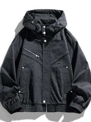 Tooling Hooded Suede Loose Function Jackets