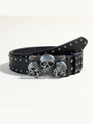 Skull Punk Snap Fasteners Belts