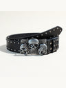 Skull Punk Snap Fasteners Belts