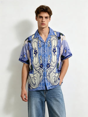 Jacquard Dark Pattern Cuban Territory Shirts