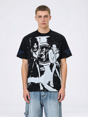 Rock Retro Portrait Printed T-shirts