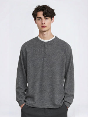 Layered-look Henry Collar T-shirts