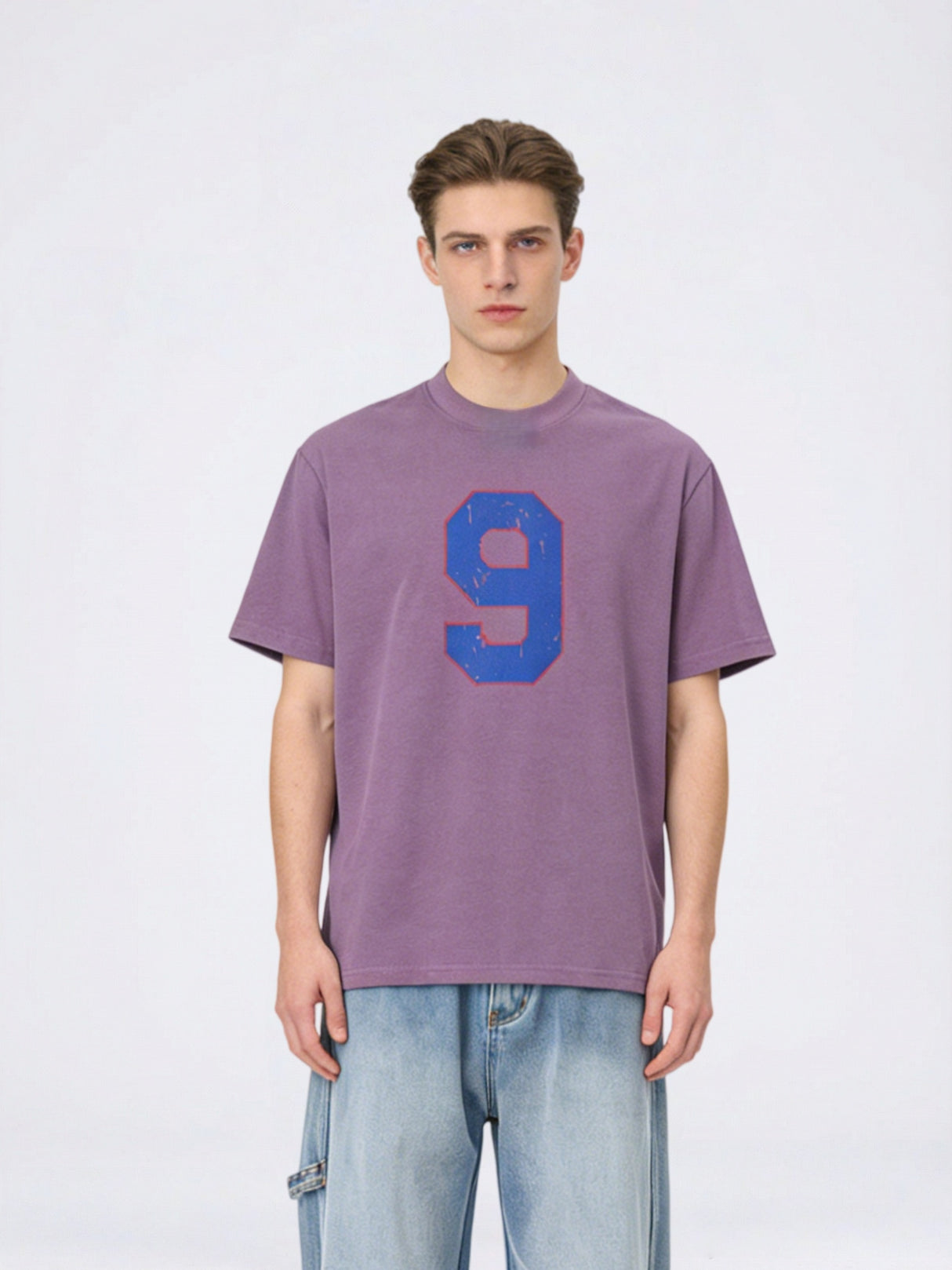 Distressed Number Printed T-shirts