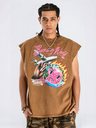 Retro Washing Water Printed Tank Tops