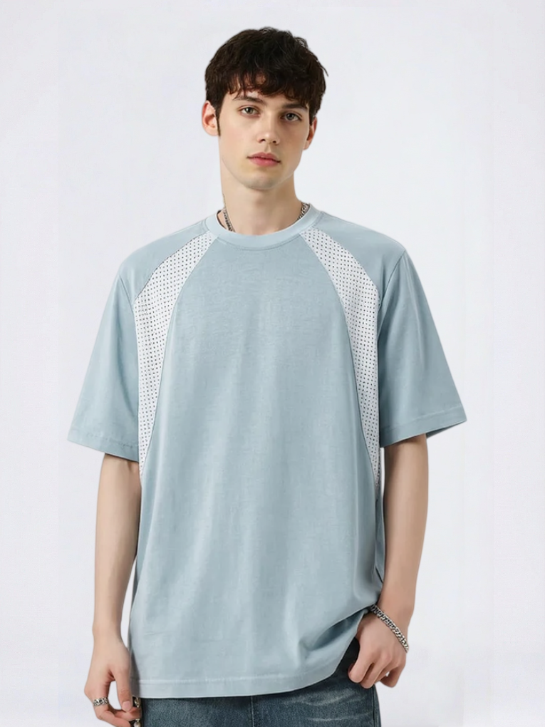 Color-blocked Patchwork Breathable Loose-fit Quick-drying T-shirts