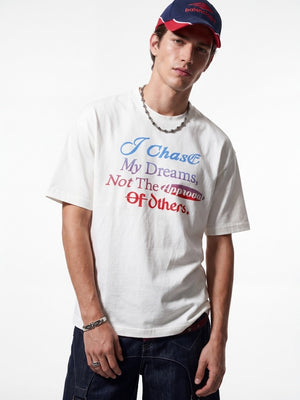 Gradient Letter Printed Oversize T-shirts