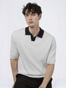 Color Matching Old Money Style Slim-fit Polo Shirts