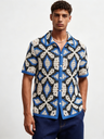 Geometry Jacquard Hollow Knitting Vacation Polo Shirts