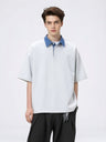 Notch-Collar Color-blocked Loose-fit POLO Shirt