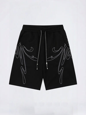 Line Embroidery Loose-fit Vibe Five Points Shorts