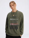 Distressed Water Wash Letter Print Loose T-shirts