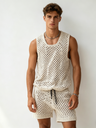 Leisure Vertical Stripes Slim-fit Vacation 2-piece Sets Set