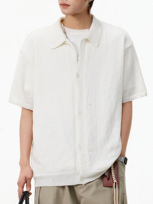 Texture Solid Color Simple Shirts