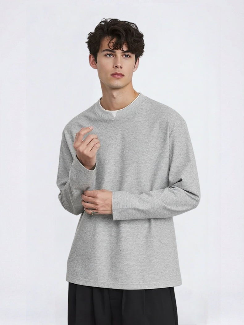 Minimalism Small V-neck Loose-fit T-shirts