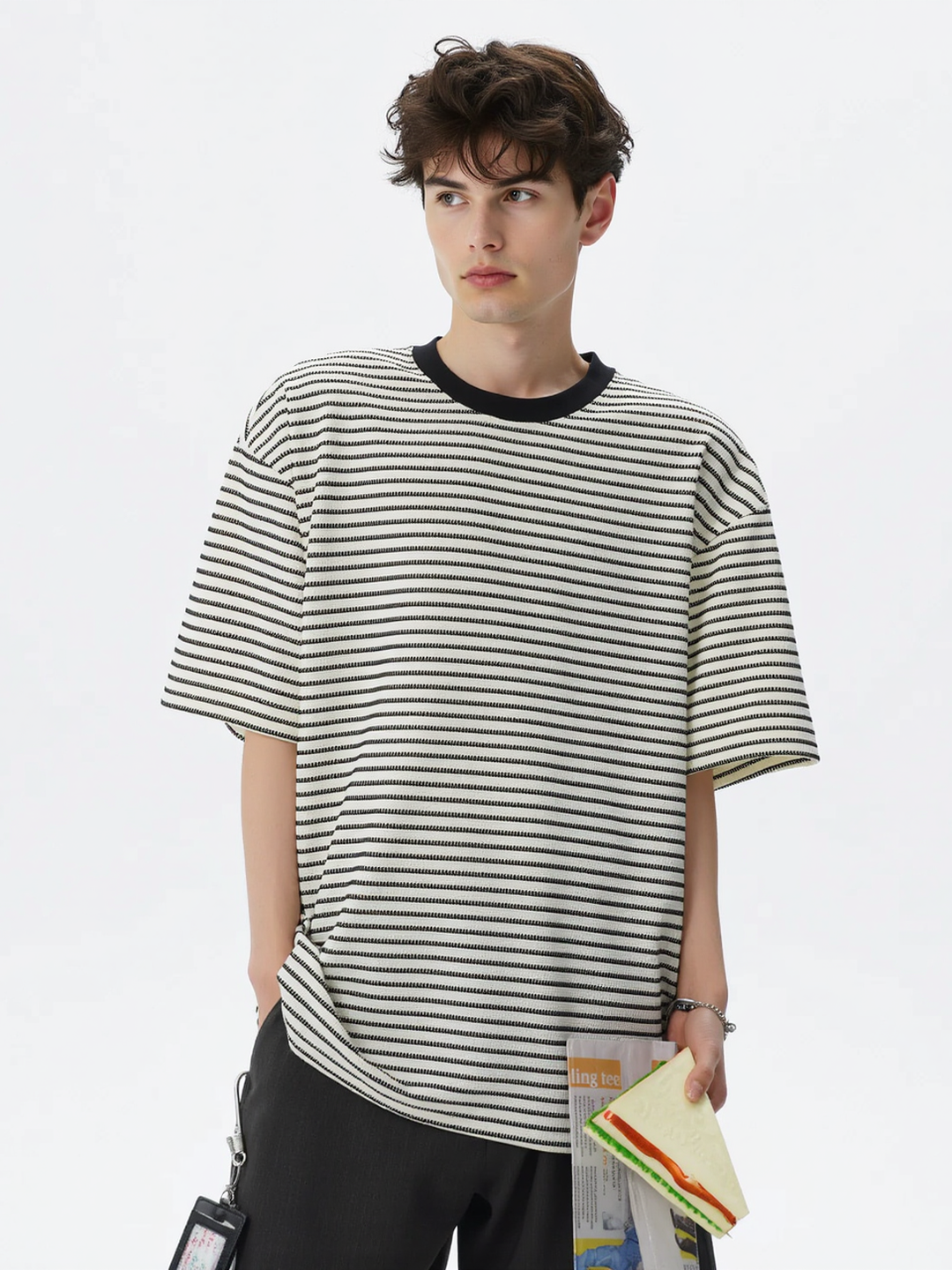 Color-blocked Stripes Loose-fit T-shirts