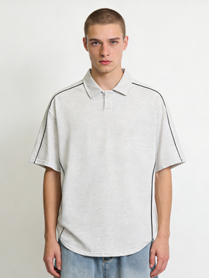 Stripes Patchwork Breathable Loose-fit POLO Shirt