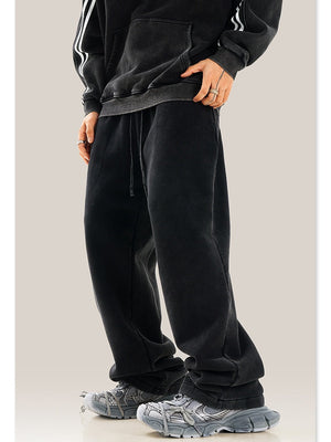 Loose Plush Straight Knitted Sweatpants