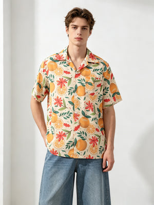 Jacquard Dark Pattern Cuban Territory Shirts