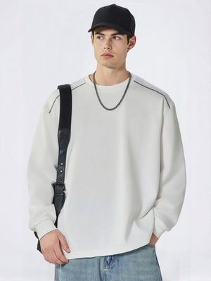 Crew Neck Loose-fit Sweatshirts&Hoodies