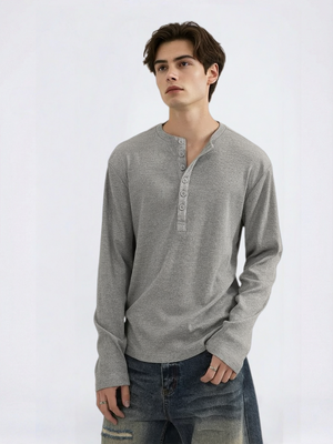 Retro Henry Collar Boxy T-shirts