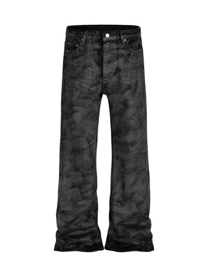 Niche Retro Coating Loose Wide-leg Micro Loudspeaker Mopping Jeans