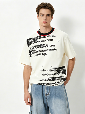 Vintage Letter Printed Loose-fit Ins T-shirts