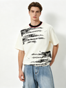 Vintage Letter Printed Loose-fit Ins T-shirts