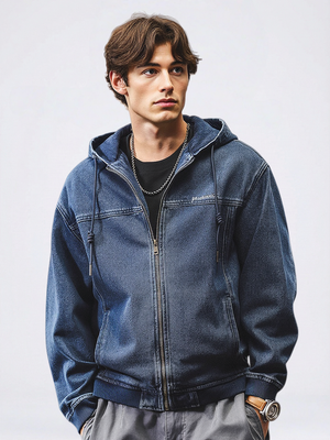 Retro Denim Washed Plush Denim Jacket