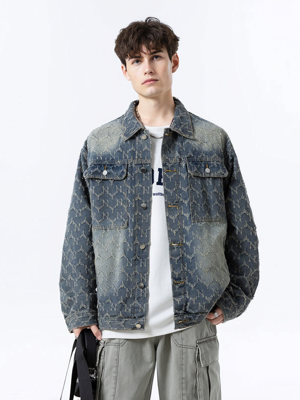 Wear And Tear Retro Washing Old Denim Jacket