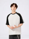 Stripes Patchwork Cooling Sensation Color-blocked T-shirts