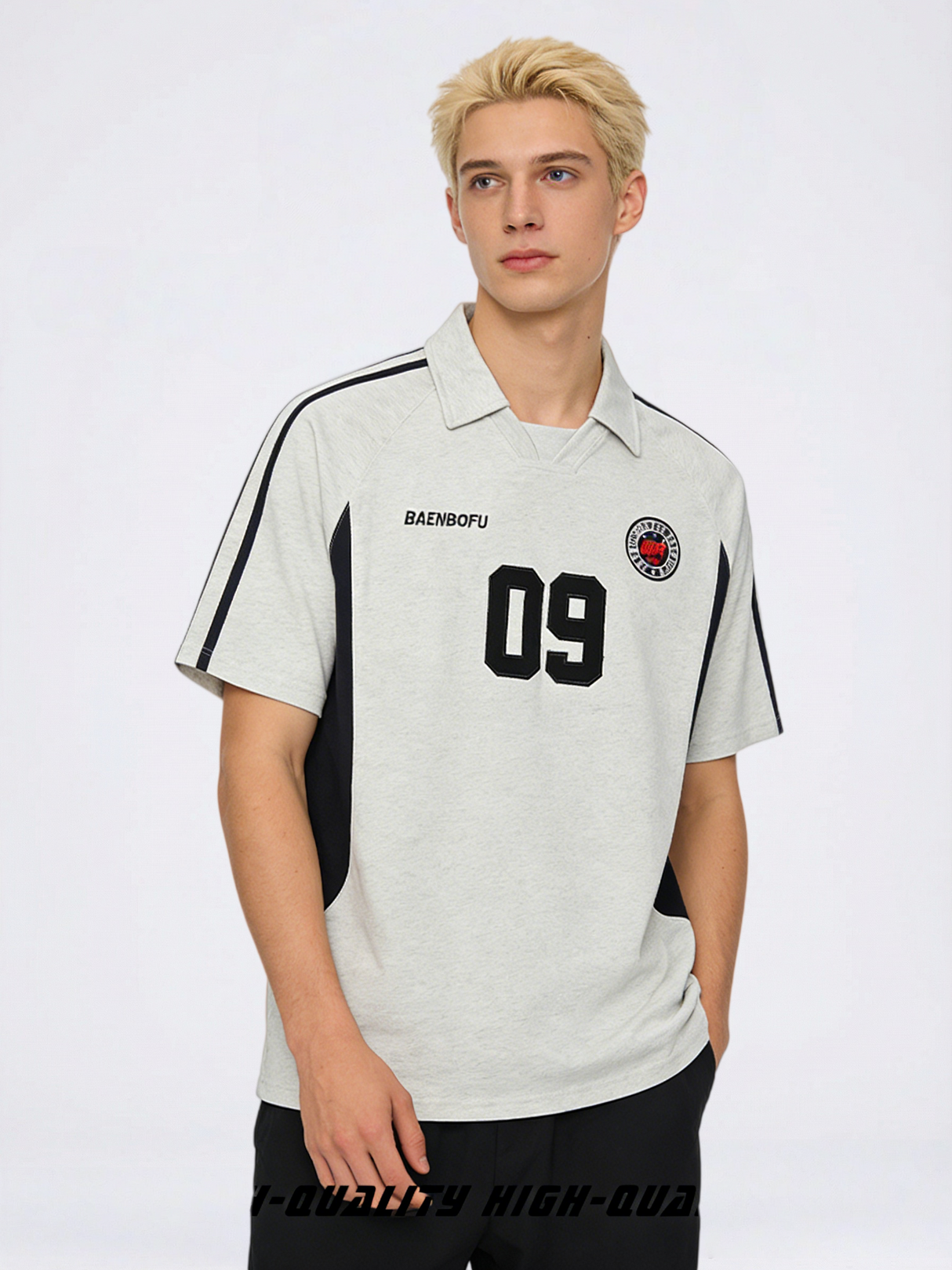 Embroidery Academic Style Patchwork POLO Shirt